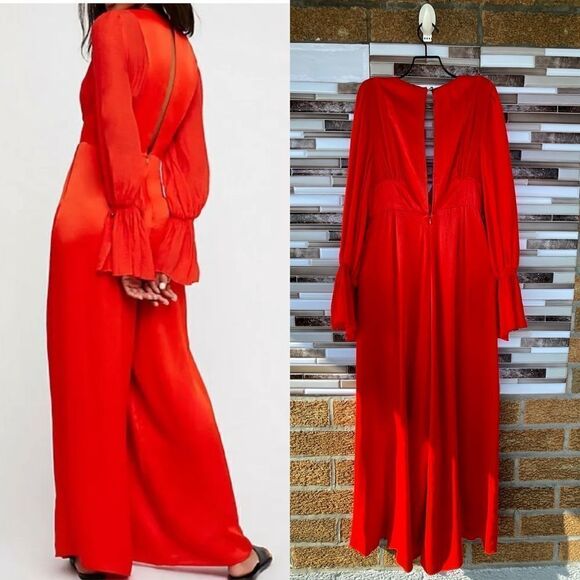 Free People Womens Not Your Baby Mixed-Media Jumpsuit size 0 - Picture 4 of 17